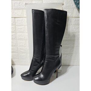 Nine West black leather women's high heel stiletto Boots size 10 M NMFULLBLASTN